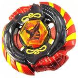 Zusammengebauter Kreisel Mercury Anubius 85XF Brave von oben, in Schwarz, Rot und Gelb